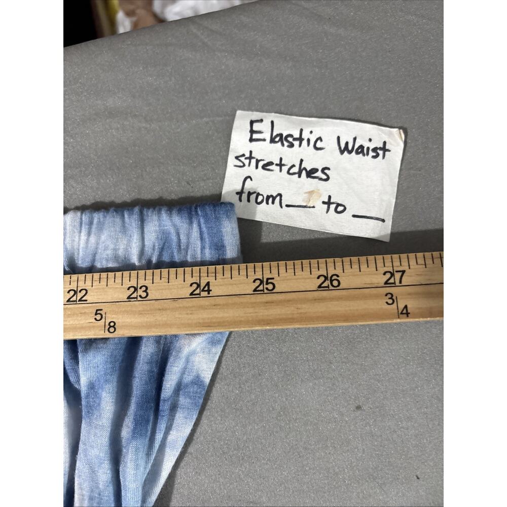Tie Dye Flare Maxi Skirt Size Large Blue White Jersey Knit Festival Hippie Y2K - Picture 10 of 12
